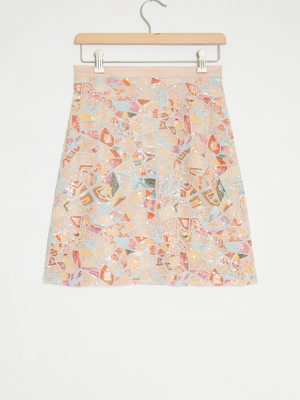 Mosaic Sequined Mini Skirt