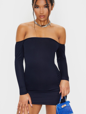 Navy Bardot Bodycon Dress