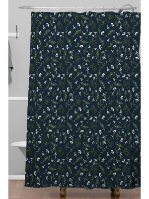 Iveta Abolina Nordic Christmas Shower Curtain Blue/green - Deny Designs