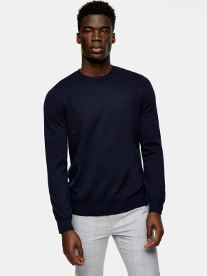 Navy Twist Knitted Sweater