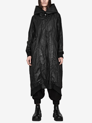 Crinkled Hooded Raincoat