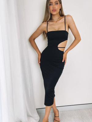 Audrey Cut Out Midi Dress Black