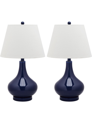 Amy Gourd Glass Lamp (set Of 2) - Safavieh