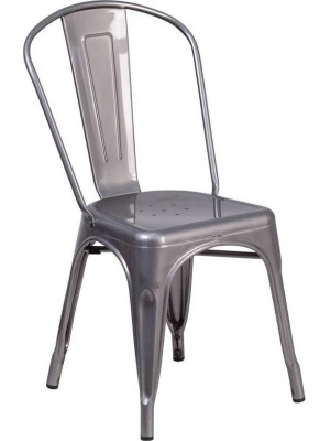 Riverstone Furniture Collection Leather Metal Indoor Chair Clear