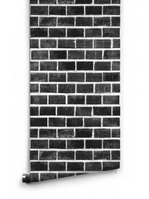 Lubeck Black And White Bricks Boutique Faux Wallpaper Design By Milton & King