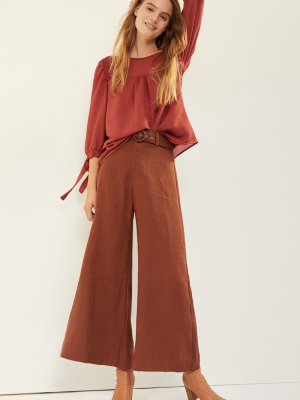 Faithfull Rose Linen Wide-leg Pants