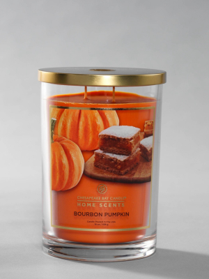 19oz Lidded Glass Jar 2-wick Bourbon Pumpkin Candle - Home Scents By Chesapeake Bay Candle