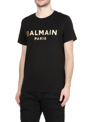 Balmain Metallic Logo Printed T-shirt