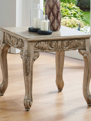 Barie End Table Antique White - Iohomes