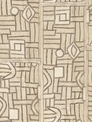 Ecru Maze Kuba Cloth - Wallpaper