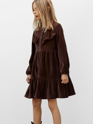 Ruffled Corduroy Dress