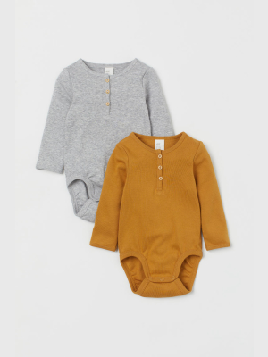 2-pack Henley Bodysuits