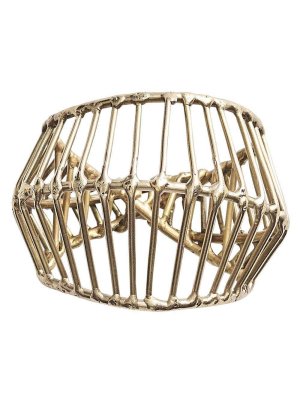 Kim Seybert Cage Napkin Ring - Set Of 4 - Gold