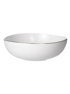 Organic Shaped Small Bowls - Gold Rimmed