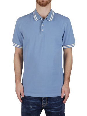 Brunello Cucinelli Striped Collar Polo Shirt