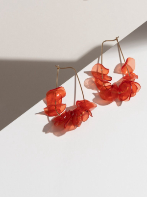 Leona Upcycled Drop Earrings - Coral