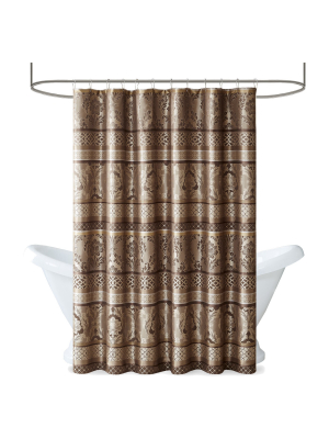 Mirage Polyester Jacquard Shower Curtain Taupe