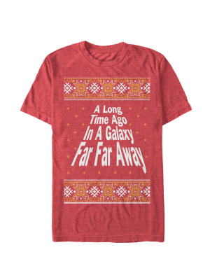 Men's Star Wars Christmas Far Far Away Text T-shirt