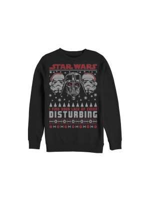 Men's Star Wars Ugly Christmas Lack Of Cheer Disturbing Sweatshirt