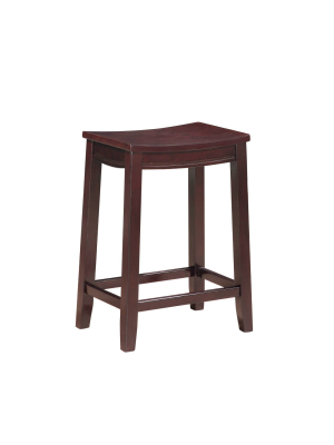 Aubree Wooden Counter Saddle Stool Counter Height Barstool Espresso - Linon