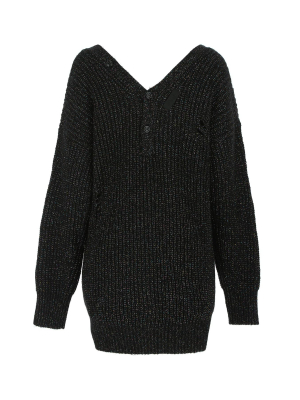 Diesel Distressed V-neck Knitted Cardigan