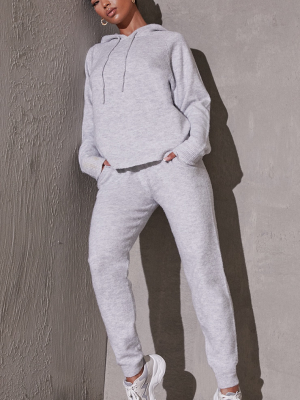 Light Grey Recycled Hoodie And Jogger Knitted...