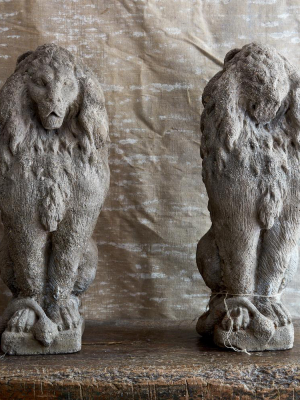 Pair Of Stone Composition Lions