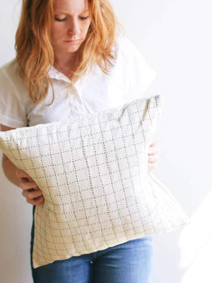 Mini Grid-stitch Throw Pillow