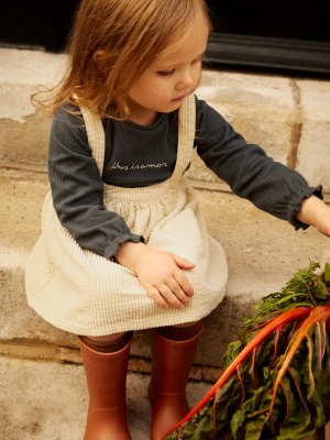 Corduroy Skirt With Straps