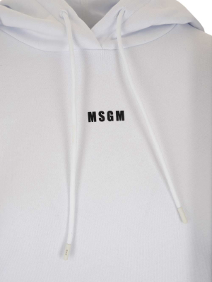 Msgm Logo Printed Hoodie