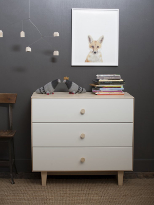 3 Drawer Dresser - Rhea - White/birch