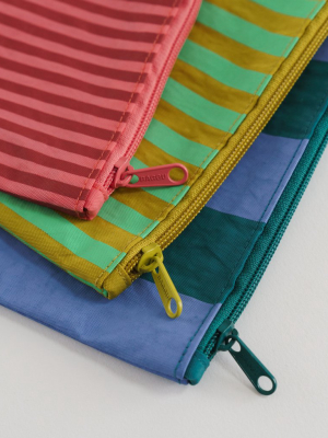 Flat Pouch Set - Afternoon Stripes
