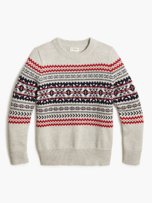 Boys' Cotton Fair Isle Sweater