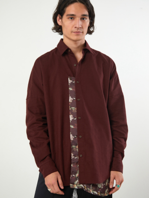Meagratia Scarf Flannel Button-down Shirt