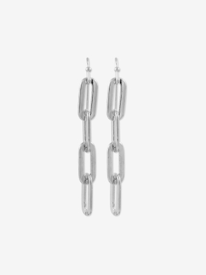 Sanctuary Project Flat Chain Drop Earrings Silver