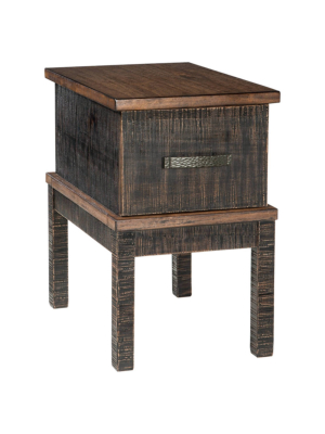 Stanah Chairside End Table With Usb Ports And Outlets Black - Signature Design By Ashley