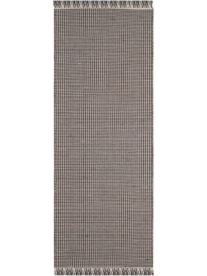 Montauk Fringe Ivory/black Runner Rug