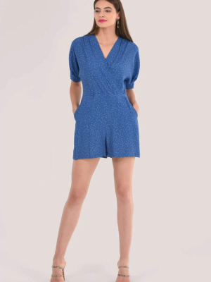 Blue Wrap Playsuit