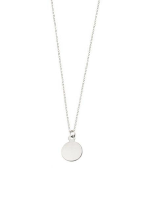 Mini Circle Pendant Necklace / Silver