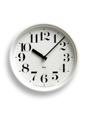 Riki Steel Hours Clock In White