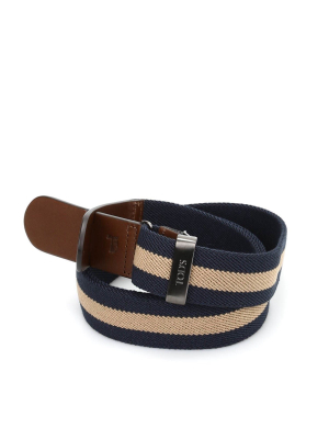 Tod's Embossed Logo Striped Belt