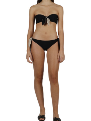 Saint Laurent Front-tie Detailed Bandeau Bikini Top