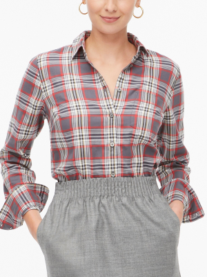 Flannel Button-up Shirt In Boy Fit