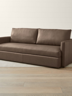 Lounge Ii Petite Leather Queen Trundle Sleeper