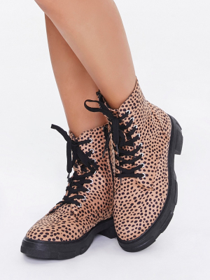 Cheetah Print Combat Boots