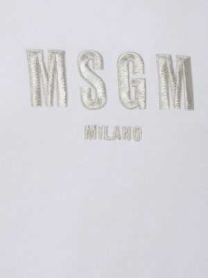 Msgm Logo Embroidered Sweatshirt