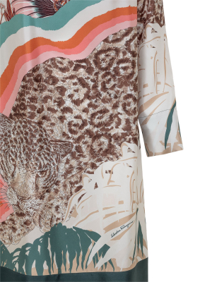 Salvatore Ferragamo Mix-print Shirt Dress