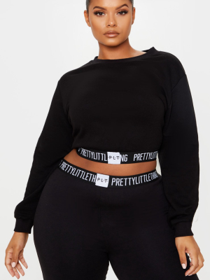 Prettylittlething Plus Black Lounge Sweater