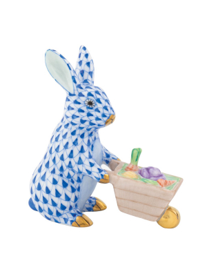 Wheelbarrow Bunny, Blue