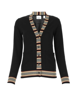 Burberry Icon Stripe V-neck Cardigan